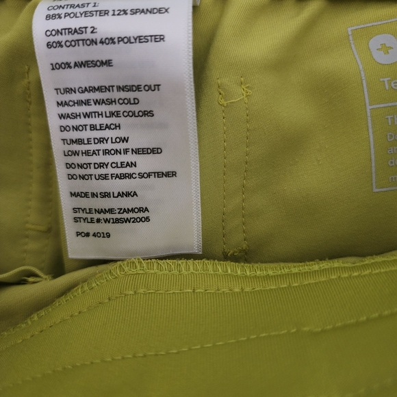 Figs Zamora Cargo Jogger Scrubs in Yellow with Pink Drawstring Size XXS - Picture 5 of 5